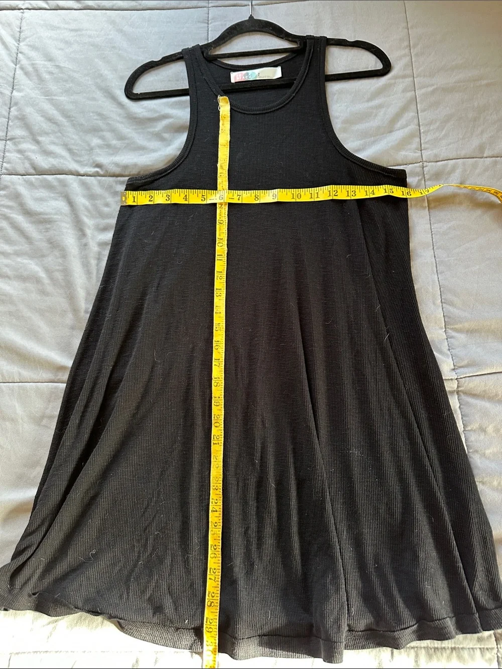 Free People Black Ribbed Mini Tank Dress